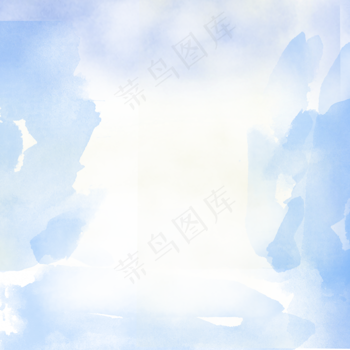 淡蓝色水彩水墨(2000X2000(DPI:300))psd模版下载