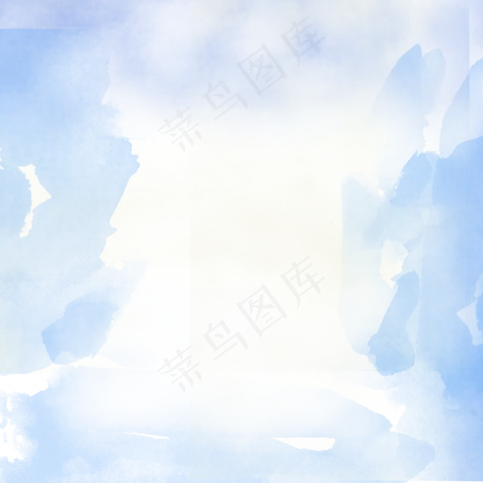 淡蓝色水彩水墨(2000X2000(DPI:300))psd模版下载