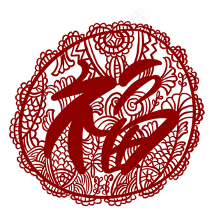 窗花剪纸福字2020鼠年,免抠元素