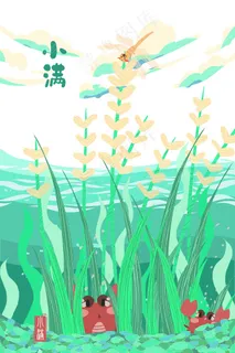 夏季节气小满季节水漫稻谷配图