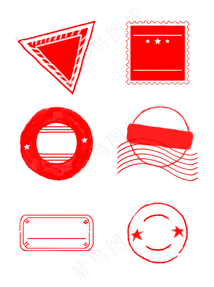 邮票印章边框设计元素(3072X4107(DPI:300))psd模版下载