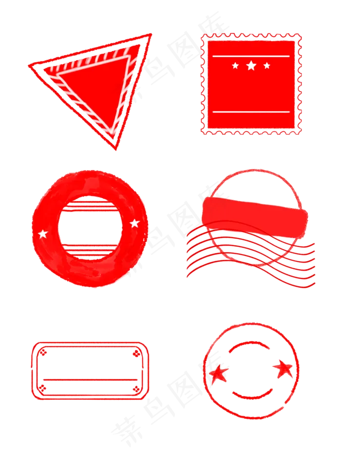 邮票印章边框设计元素(3072X4107(DPI:300))psd模版下载
