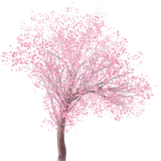 粉色水彩风树木免费下载