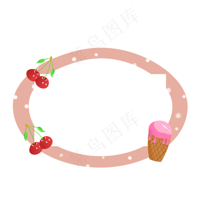 夏日樱桃边框(2000X2000(DPI:299))psd模版下载
