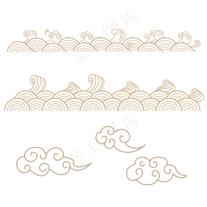 汉风复古波浪祥云(2000X2000(DPI:300))psd模版下载