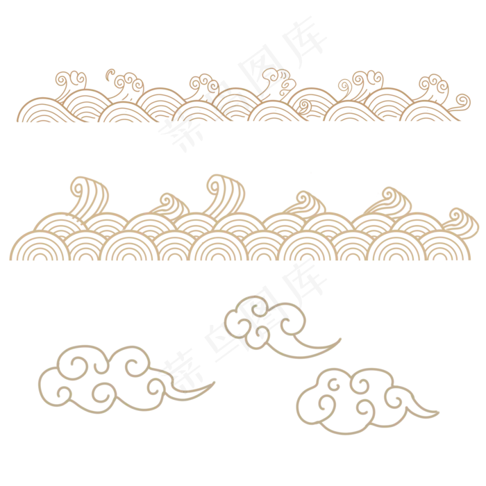 汉风复古波浪祥云(2000X2000(DPI:300))psd模版下载