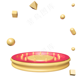 C4D电商主题舞台圆盘底座漂浮免抠