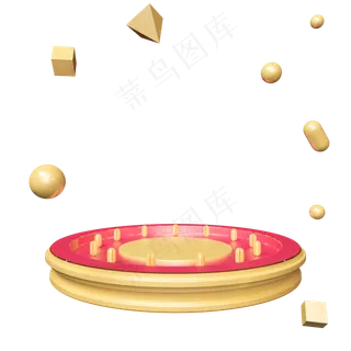 C4D电商主题舞台圆盘底座漂浮免抠
