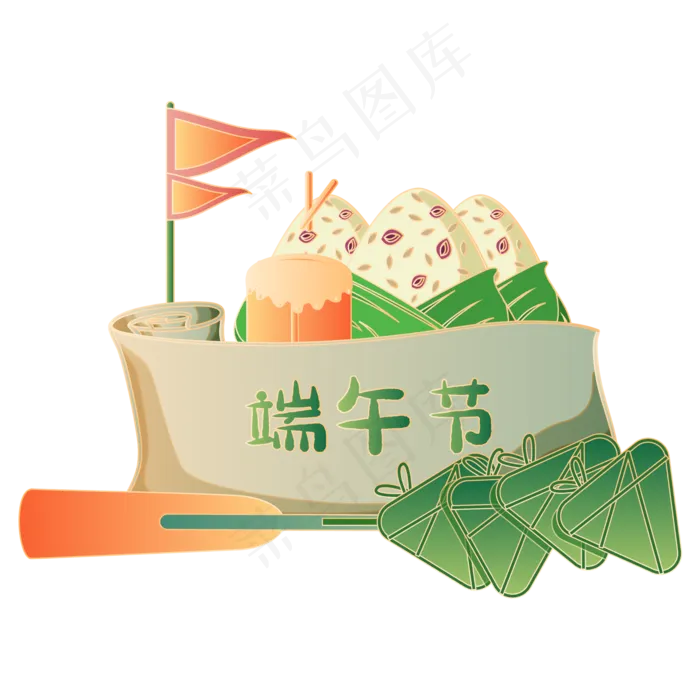 国潮风端午节装饰(2000*2000px 300 dpi )ai矢量模版下载