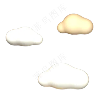 元旦装饰卡通云朵,免抠元素