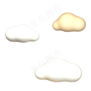 元旦装饰卡通云朵,免抠元素