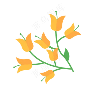 夏季夏天暑假黄花免扣素材