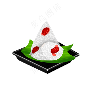 矢量盘子里的粽子