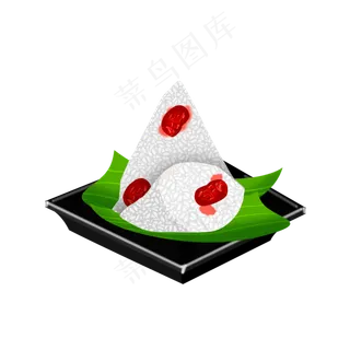 矢量盘子里的粽子