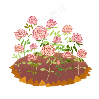 清新唯美粉色玫瑰花丛