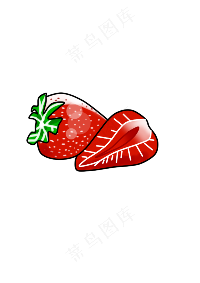 卡通夏日水果红色草莓PNG(2480X3508(DPI:300))psd模版下载