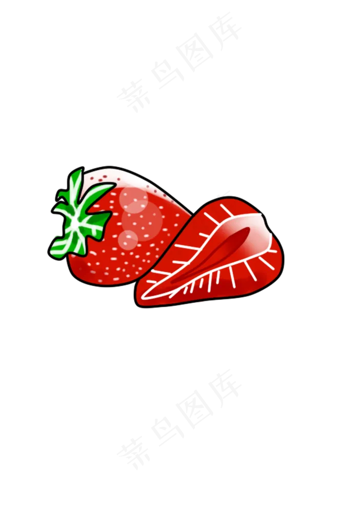 卡通夏日水果红色草莓PNG(2480X3508(DPI:300))psd模版下载