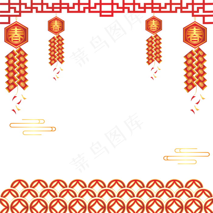 喜庆春节边框,免抠元素(5907*5906px 300 dpi )ai矢量模版下载