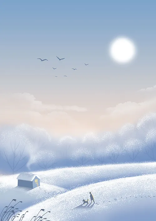 立冬冬至冬天冬季安静雪地风景