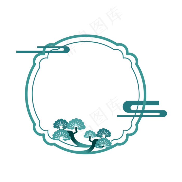 矢量圆形现代边框