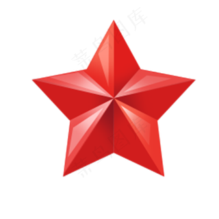红色立体炫酷五角星,免抠元素