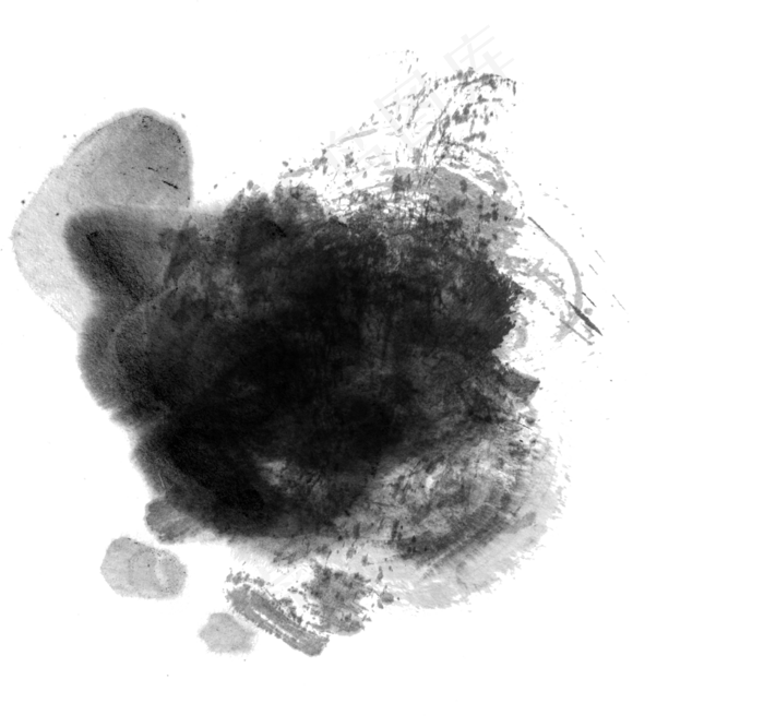 墨迹水墨黑色喷墨