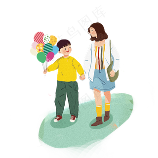 儿童节母亲和孩子素材