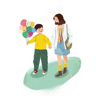 儿童节母亲和孩子素材
