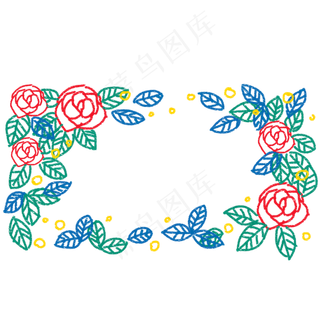 手绘玫瑰边框