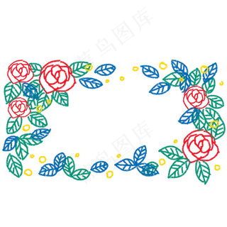 手绘玫瑰边框