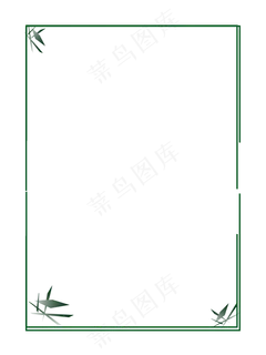 花鸟水墨竹子边框png下载,免抠元素