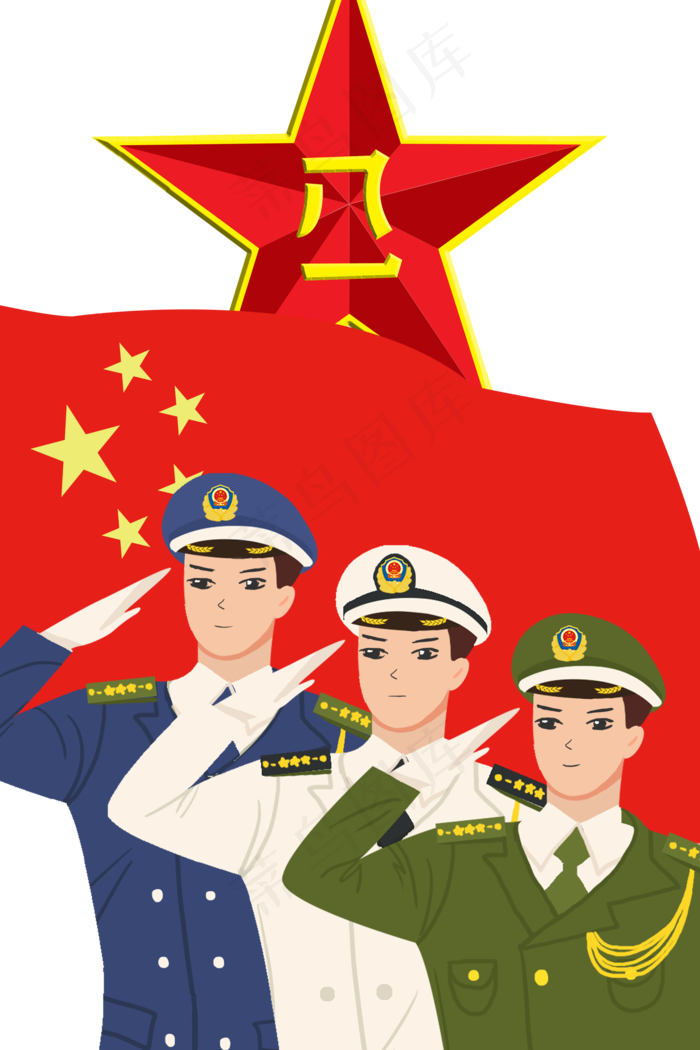 八一建军节之三军(2000X2999(DPI:300))psd模版下载