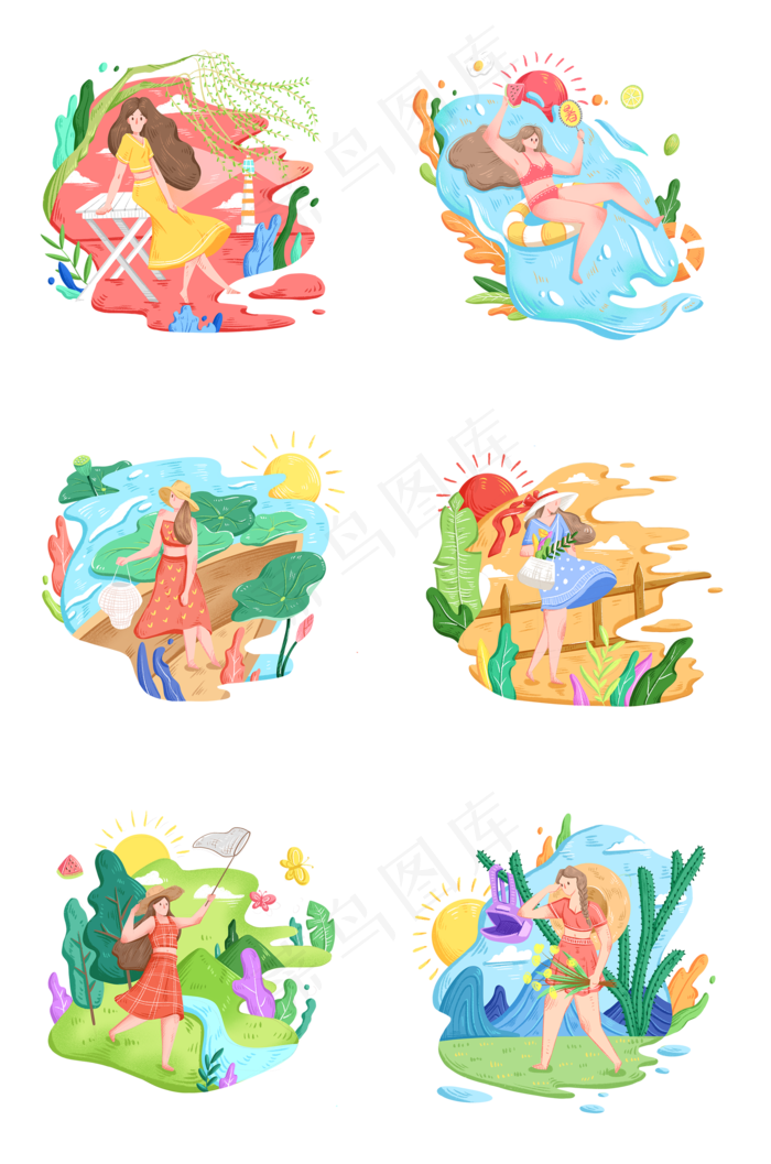 夏天夏季暑假快乐时光(2000X3020(DPI:300))psd模版下载