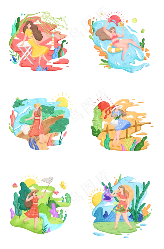 夏天夏季暑假快乐时光(2000X3020(DPI:300))psd模版下载