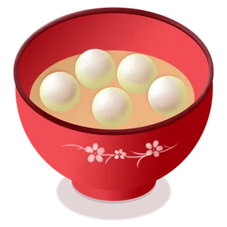 元宵节红碗汤圆元宵,免抠元素