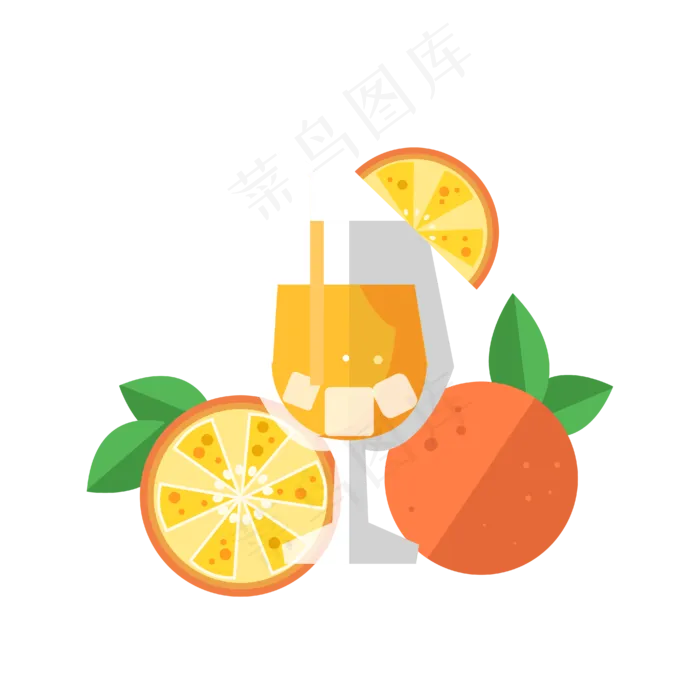 矢量手绘橙子饮品(2388X3425(DPI:299))ai矢量模版下载