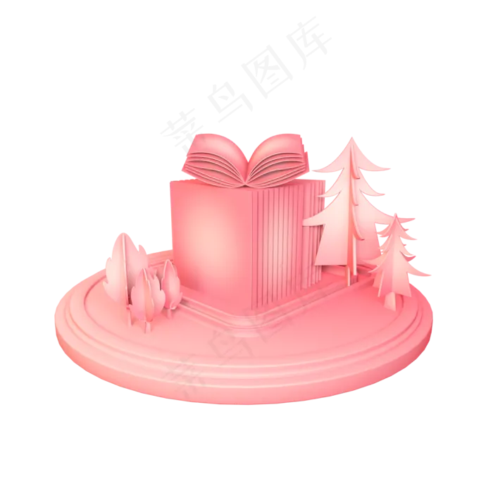 立体圣诞树礼品盒舞台,免抠元素(2000*2000px 300 dpi )psd模版下载