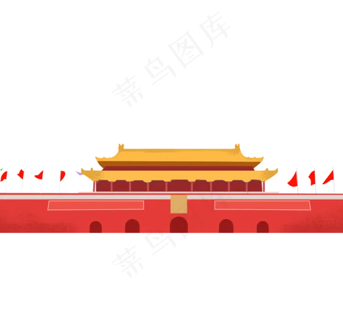 中国国旗*建筑,免抠元素(1200*1200px 300 dpi )psd模版下载