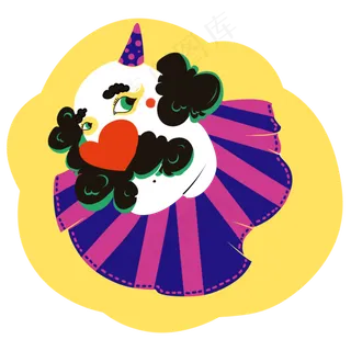 愚人节小丑大胡子搞笑免抠元素