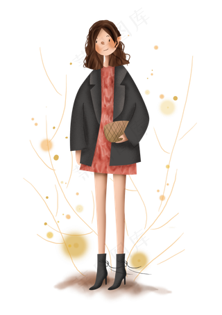 秋装冬装时尚女孩,免抠元素