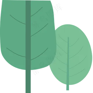 两颗绿色的自然大树