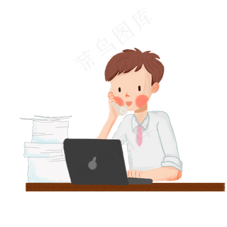 卡通手绘努力奋斗工作的人免费下,免抠元素