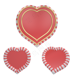 红色立体C4D爱心