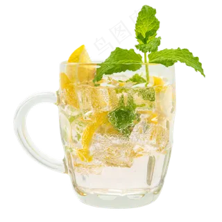 柠檬水果冰块饮料