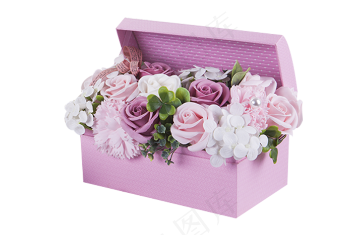 礼盒装粉色鲜花礼物