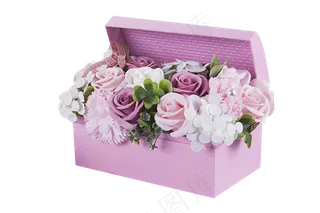 礼盒装粉色鲜花礼物