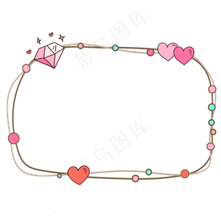 彩色手绘小清新卡通边框,免抠元素