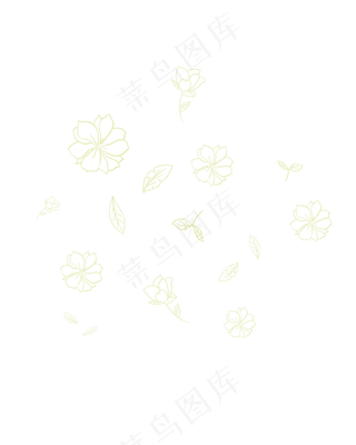 白色清新漂浮小花