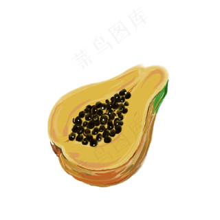 半块木瓜插图免抠