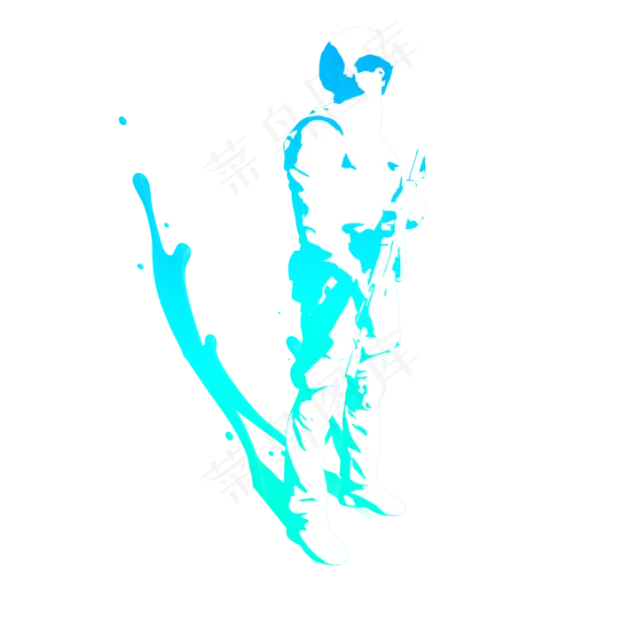 站岗军人剪影png图,免抠元素(2000*2000px 300 dpi )psd模版下载